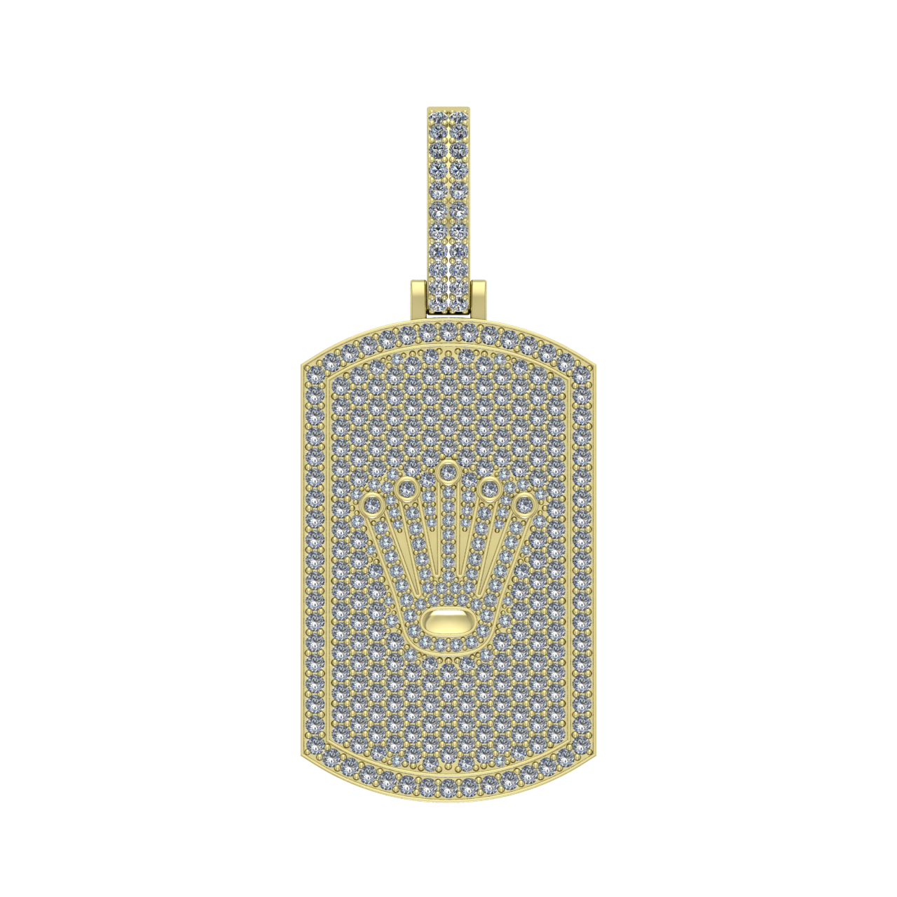 HIP-HOP DOG TAG  DIAMONDS  PENDANT